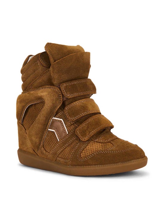 Isabel Marant Shoes - Isabel Marant Brown Suede Hidden Wedge High-Top Sneaker